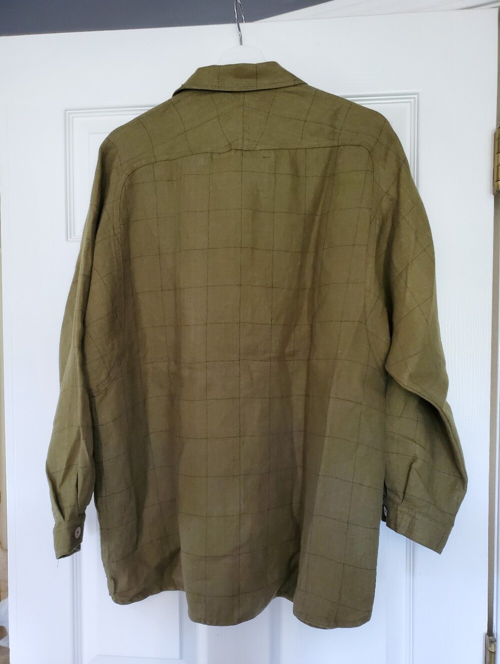 NWT Not Perfect Linen Orval Oversized Shirt Jacket Loden Green Checks - Picture 3 of 3